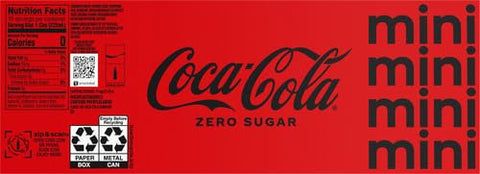 Coca-Cola Coke Zero Sugar Diet Soda Soft Drink, 7.5 fl oz, 20 Pack