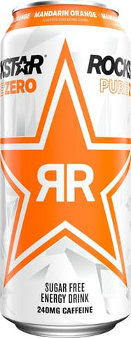 Rockstar Energy Drink Pure Zero, Mandarin Orange, 16oz Can