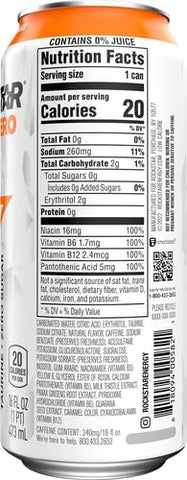 Rockstar Energy Drink Pure Zero, Mandarin Orange, 16oz Can