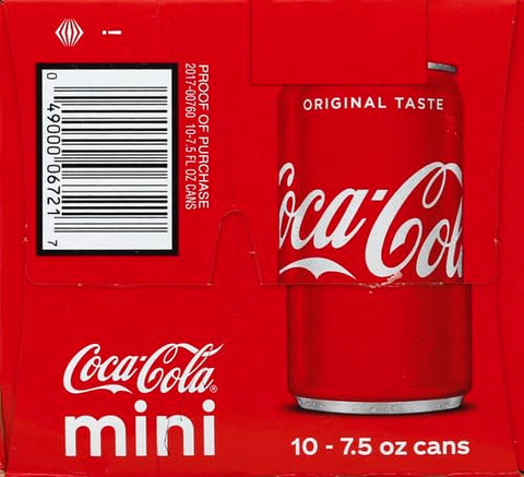 Coca-Cola Soda Soft Drink, 7.5 fl oz (Pack of 20)