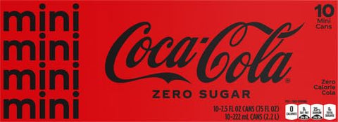 Coca-Cola Coke Zero Sugar Diet Soda Soft Drink, 7.5 fl oz, 20 Pack
