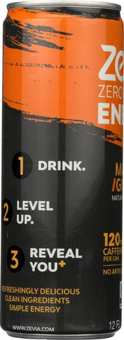 ZEVIA, DRINK, ENERGY, MANGO GINGER - Pack of 12