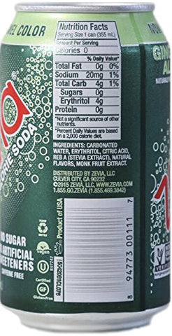 Zevia All Natural Soda, Ginger Ale, 12-Ounce Cans (Pack of 24)