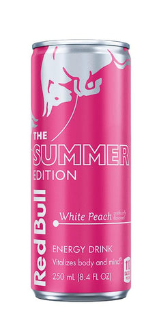 Red Bull White Peach Summer Edition Energy Drink, with 80mg Caffeine plus Taurine & B Vitamins, 8.4 Fl Oz Can