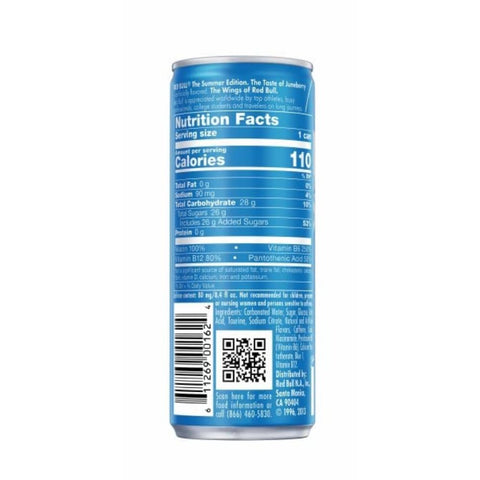 Red Bull Sea Blue Edition Energy Drink, Juneberry, with 80mg Caffeine plus Taurine & B Vitamins, 8.4 Fl Oz, Pack of 24 Cans