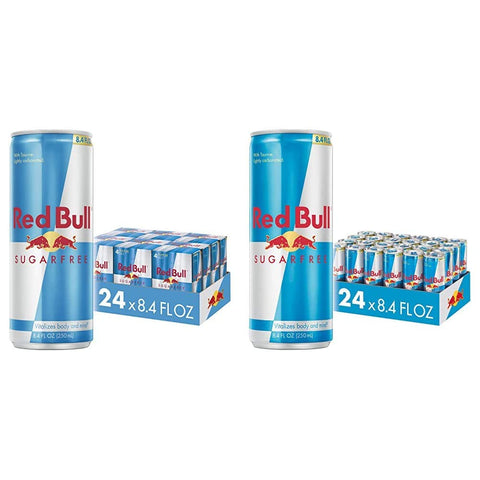 Red Bull Sugar Free Energy Drink, 8.4 Fl Oz, 24 + 24 Cans