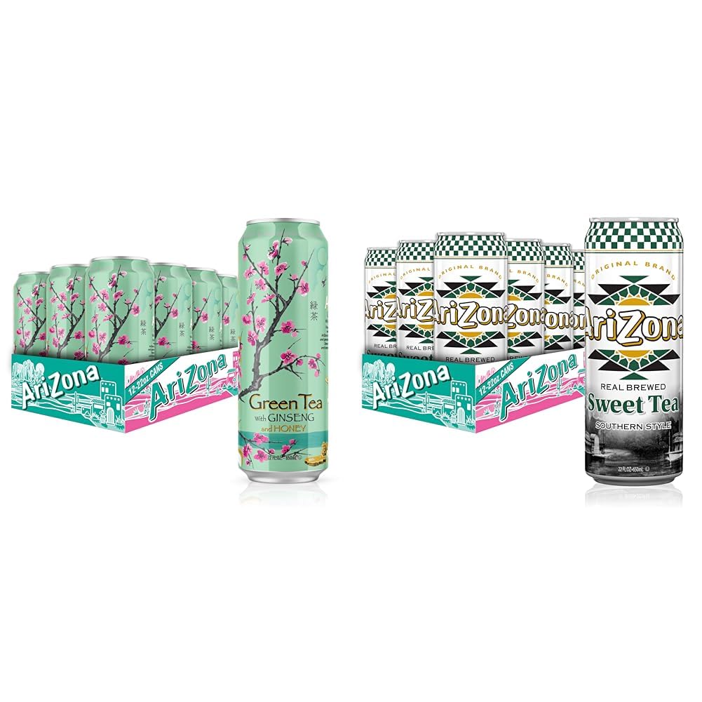 AriZona Iced Tea  (24 count) Green Tea with Ginseng and Honey + Sweet Tea
