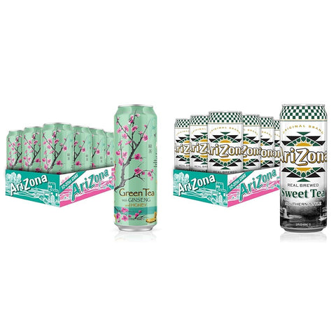 AriZona Iced Tea  (24 count) Green Tea with Ginseng and Honey + Sweet Tea
