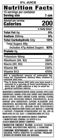 Monster Energy Juice Viking Berry, Energy + Juice, Energy Drink,  (Pack of 15)