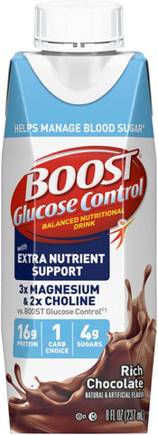 BOOST Glucose Control Ready to Drink Nutritional Drinks with Extra Nutrient Support Drink, Rich Chocolate, 8 Fl Oz, Pack of 24