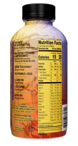 AriZona x Marvel Super LXR Hero Hydration - Peach Mango - 16oz (Pack of 12)