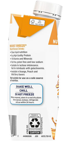 Boost Breeze Nutritional Drink Orange 8 Fl Oz (Pack of 12)