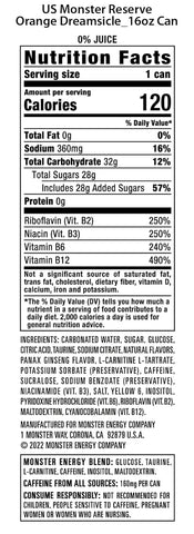 Monster Energy Reserve Orange Dreamsicle, Energy Drink (Pack of 15)