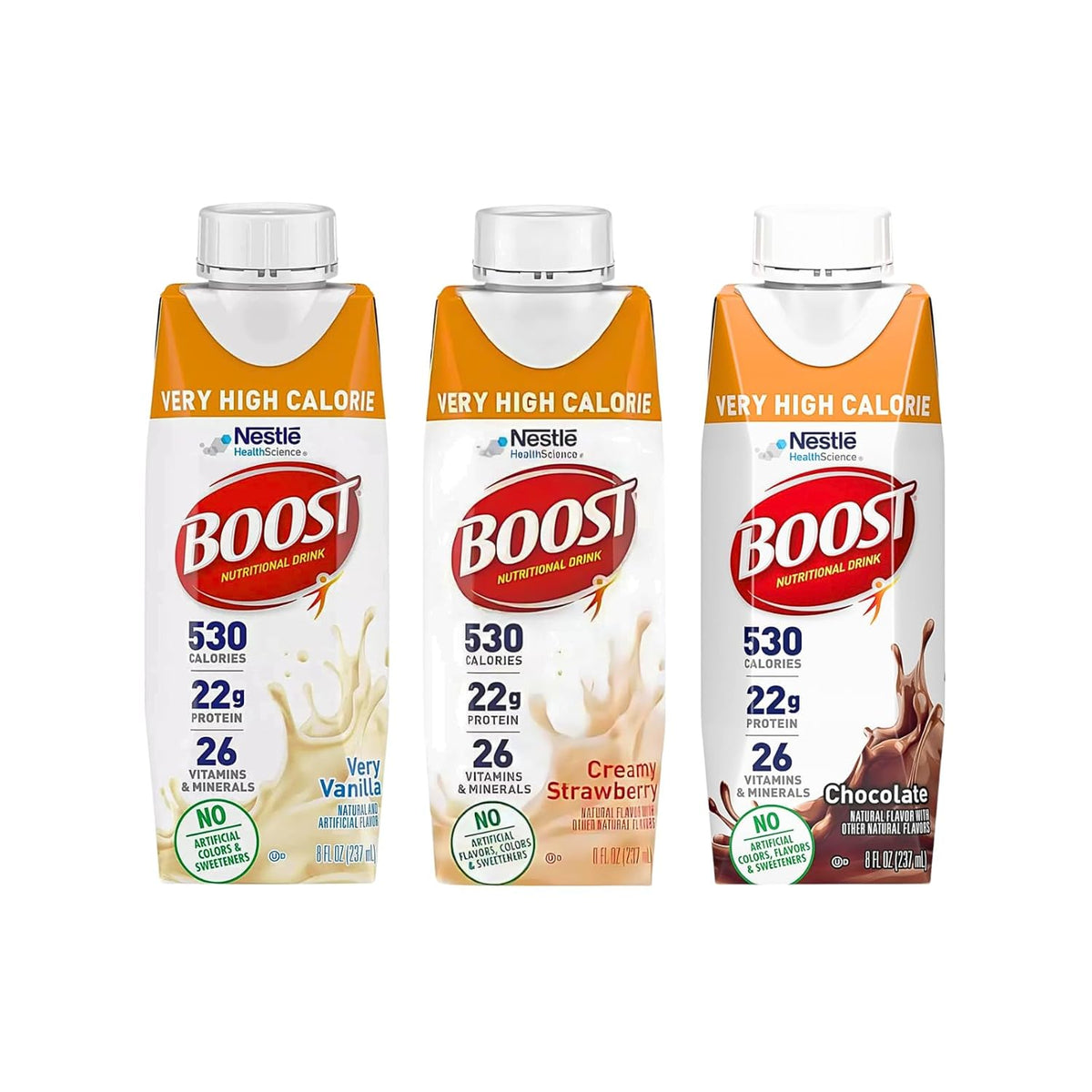 Boost Very High Calorie Nutritional Drink, Variety Pack 8 Fl Oz (Pack of 3)