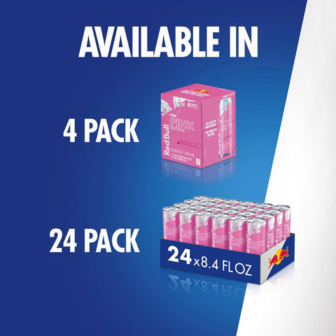 Red Bull Pink Edition Energy Drink, Wild Berries, 8.4 fl. oz., 6 x 4 Cans, Pack of 24 Cans, with 80mg Caffeine, Taurine & B Vitamins