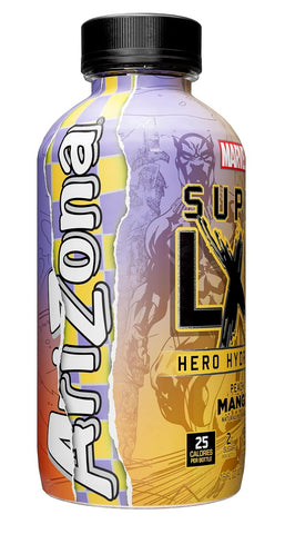 AriZona x Marvel Super LXR Hero Hydration - Peach Mango - 16oz (Pack of 12)