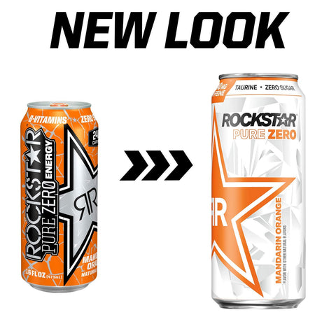 Rockstar Energy Drink Pure Zero, Mandarin Orange, 16oz Can