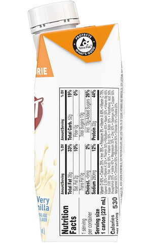 Boost Very High Calorie Nutritional Drink Very Vanilla, Made with Natural Vanilla Flavor & No Artificial Flavors, Colors & Sweeteners, 8 FL OZ (Pack of 12)