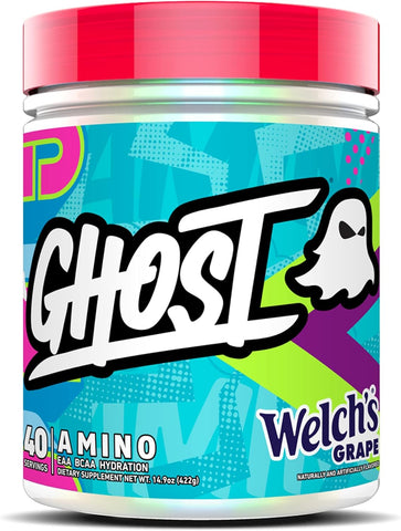 GHOST Amino: Essential Amino Acid Supplement, Welch's Grape - 40 Servings - Intra-Workout Powder