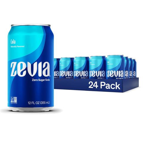 Zevia Zero Sugar Soda, Fruity Variety Pack, 12 oz Cans (24-Pack) – Naturally Sweetened, Zero Calorie Sugar Free Soda - Non-GMO Project Verified, Gluten-Free, Vegan