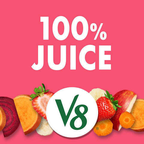 V8 Strawberry Banana 100% Fruit and Vegetable Juice, 46 fl oz Bottle (Pack of 6)