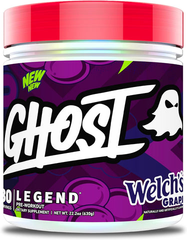 GHOST Legend Pre-Workout Powder, Welch's Grape - 30 Servings – Pre-Workout for Men & Women