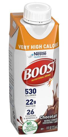 Boost Very High Calorie Nutritional Drink Very Vanilla, Made with Natural Chocolate Flavor & No Artificial Flavors, Colors & Sweeteners, 8 FL OZ...