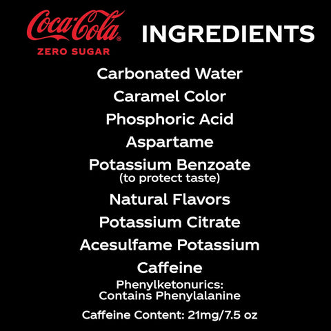 Coke Zero Sugar Mini-Can 7.5 fl oz, 12 Pack (Package May Vary)