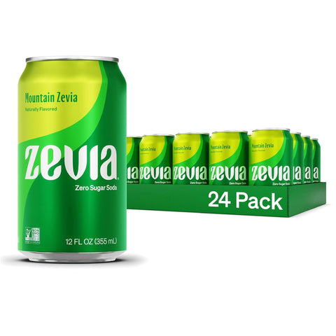 Zevia Zero Sugar Soda, Fruity Variety Pack, 12 oz Cans (24-Pack) – Naturally Sweetened, Zero Calorie Sugar Free Soda - Non-GMO Project Verified, Gluten-Free, Vegan