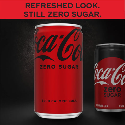 Coke Zero Sugar Mini-Can 7.5 fl oz, 12 Pack (Package May Vary)