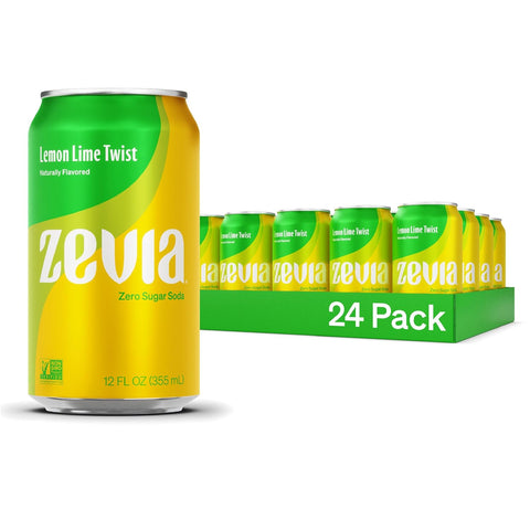 Zevia Zero Sugar Soda, Fruity Variety Pack, 12 oz Cans (24-Pack) – Naturally Sweetened, Zero Calorie Sugar Free Soda - Non-GMO Project Verified, Gluten-Free, Vegan