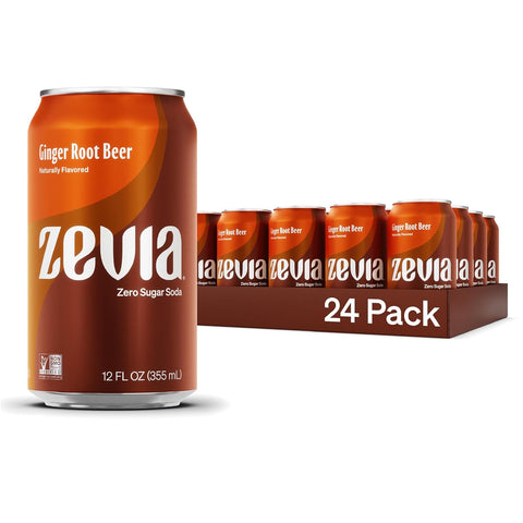 Zevia Zero Sugar Soda, Fruity Variety Pack, 12 oz Cans (24-Pack) – Naturally Sweetened, Zero Calorie Sugar Free Soda - Non-GMO Project Verified, Gluten-Free, Vegan