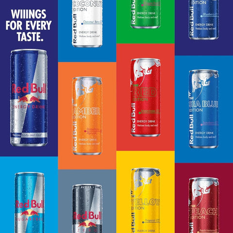 Red Bull Energy Drink with 80mg Caffeine plus Taurine & B Vitamins, 8.4 Fl Oz, Pack of 8 Cans
