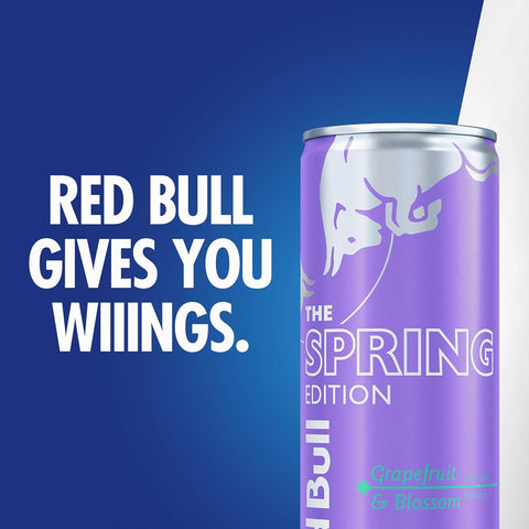 Red Bull Spring Edition Energy Drink, Grapefruit, 12 fl. oz., Case of 24 cans, with 114mg Caffeine, Taurine & B Vitamins