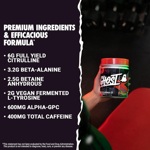 GHOST Legend All Out Pre-Workout Powder, Cherry Limeade - 20 Servings - Pre-Workout Supplement for Men & Women