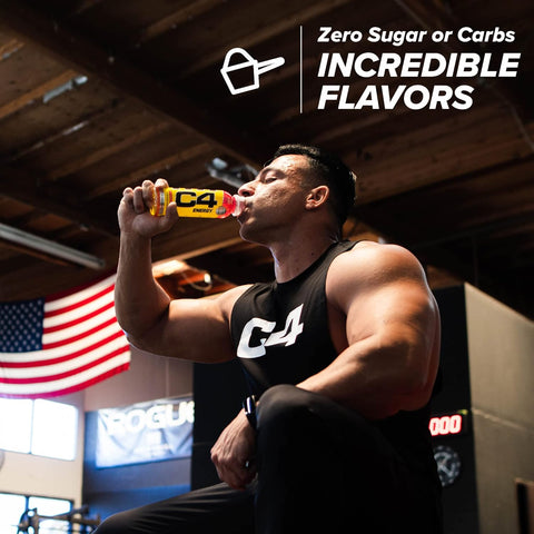 Cellucor C4 Energy Non-Carbonated Zero Sugar Energy Drink, Pre Workout Drink + Beta Alanine - Fruit Punch - 12 FL OZ (355 ml) - Pack of 12