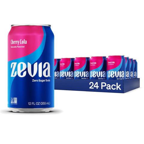 Zevia Zero Sugar Soda, Fruity Variety Pack, 12 oz Cans (24-Pack) – Naturally Sweetened, Zero Calorie Sugar Free Soda - Non-GMO Project Verified, Gluten-Free, Vegan