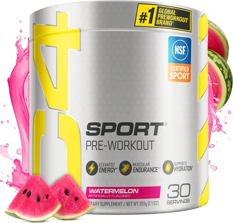 Cellucor C4 Sport Pre Workout Powder Blue Raspberry - Pre Workout Energy with Creatine + 135mg Caffeine and Beta-Alanine Performance Blend - NSF Certified for Sport 30 Servings