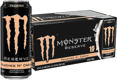 Monster Energy Reserve Peaches N Creme, Energy Drink,  (Pack of 15)