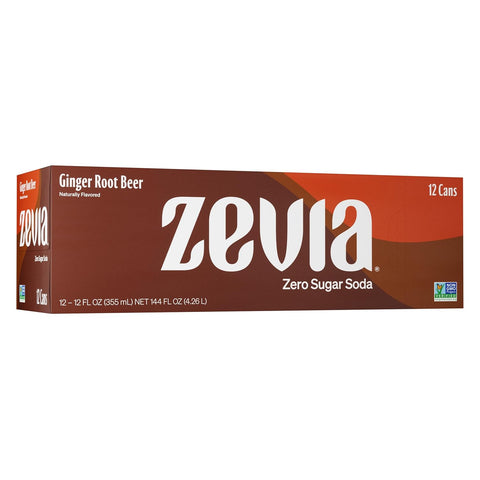 Zevia Zero Sugar Soda, Ginger Ale, 12 Ounce Cans (Pack of 12)
