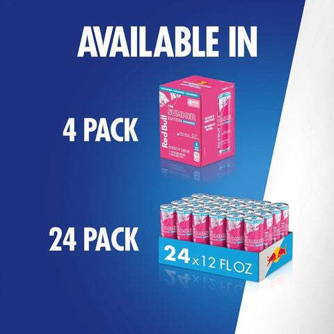 Red Bull Sugar-Free White Peach Summer Edition Energy Drink, with 114mg Caffeine plus Taurine & B Vitamins, 12 Fl Oz Can
