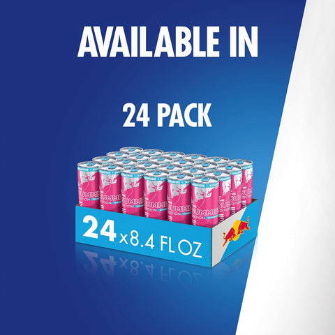 Red Bull Summer Edition Sugarfree Energy Drink, White Peach, 8.4 fl. oz., Case of 24 cans, with 80mg Caffeine, Taurine & B Vitamins