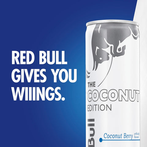 Red Bull Coconut Edition Energy Drink, Coconut Berry, with 80mg Caffeine plus Taurine & B Vitamins, 8.4 Fl Oz, Pack of 24 Cans
