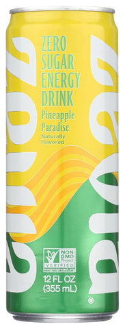 Zevia Zero Calorie Energy Drink, Pineapple Paradise, 12 Ounce Can