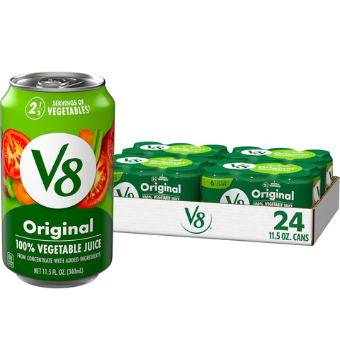 V8 Original 100% Vegetable Juice, 11.5 fl oz Can (24 Pack)