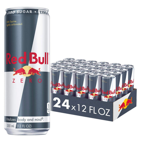 Red Bull Energy Drink Zero Sugar (24 Pack) and Red Bull Sugar Free Energy Drink (24 Pack