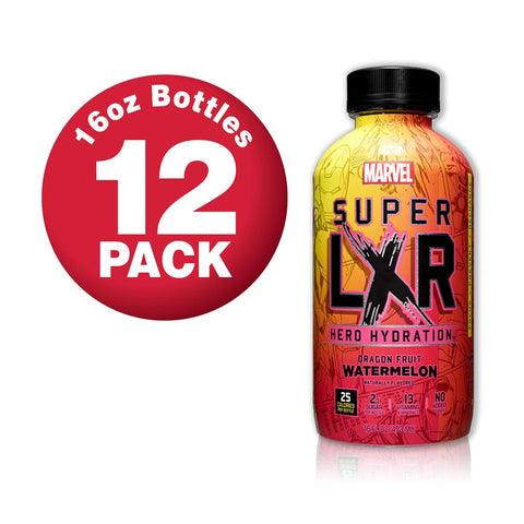 AriZona x Marvel Super LXR Hero Hydration - Dragon Fruit Watermelon  (Pack of 12) – Low Sugar Sports Drink,