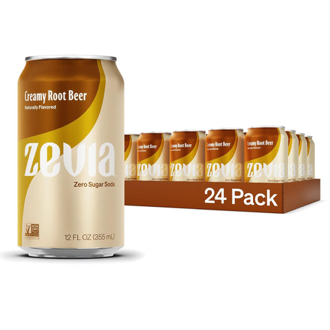 Zevia Zero Sugar Soda, Fruity Variety Pack, 12 oz Cans (24-Pack) – Naturally Sweetened, Zero Calorie Sugar Free Soda - Non-GMO Project Verified, Gluten-Free, Vegan