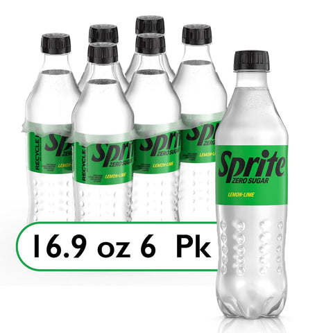 Sprite Zero Sugar Lemon Lime Diet Soda Pop Soft Drinks, 16.9 fl oz, 12 Pack