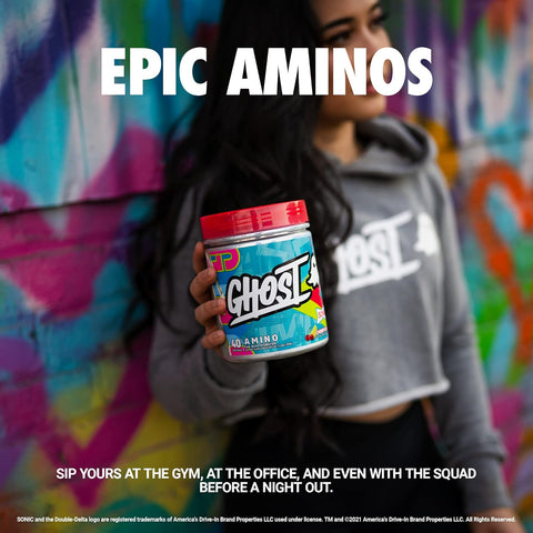 GHOST Amino: Essential Amino Acid Supplement, Welch's Grape - 40 Servings - Intra-Workout Powder
